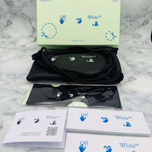 Off-White Accessories - Off-White Sunglasses Case Set, Mint Boxed, Padded Drawstring Bag, Cleaning Cloth